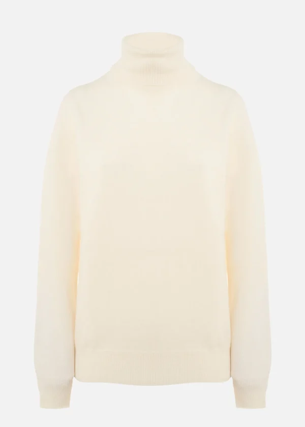 MALO Tops & Knitwear<Cashmere turtleneck sweater White