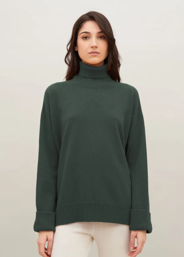 MALO Tops & Knitwear<Cashmere turtleneck sweater Green