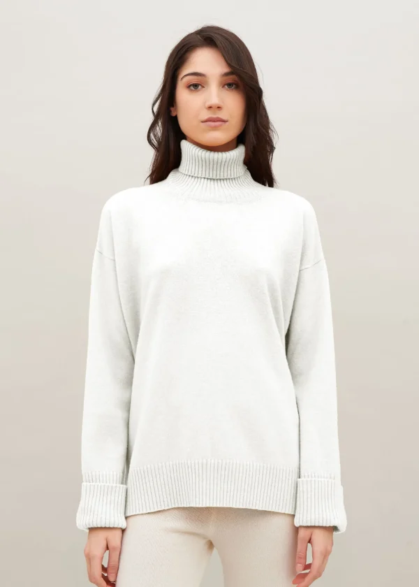 MALO Tops & Knitwear<Cashmere turtleneck sweater White