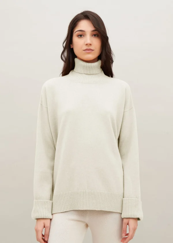 MALO Tops & Knitwear<Cashmere turtleneck sweater White