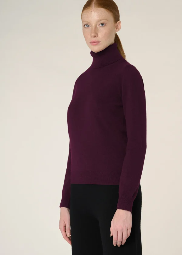 MALO Tops & Knitwear<Cashmere turtleneck sweater Purple