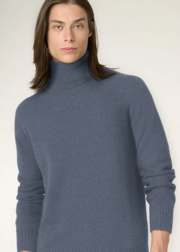 MALO Tops & Knitwear<Cashmere turtleneck sweater Light blue