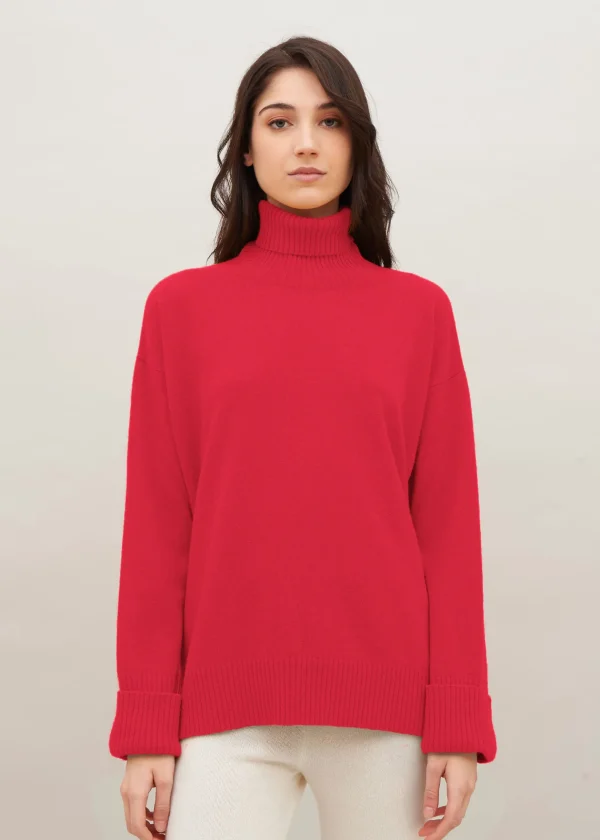 MALO Tops & Knitwear<Cashmere turtleneck sweater Pink