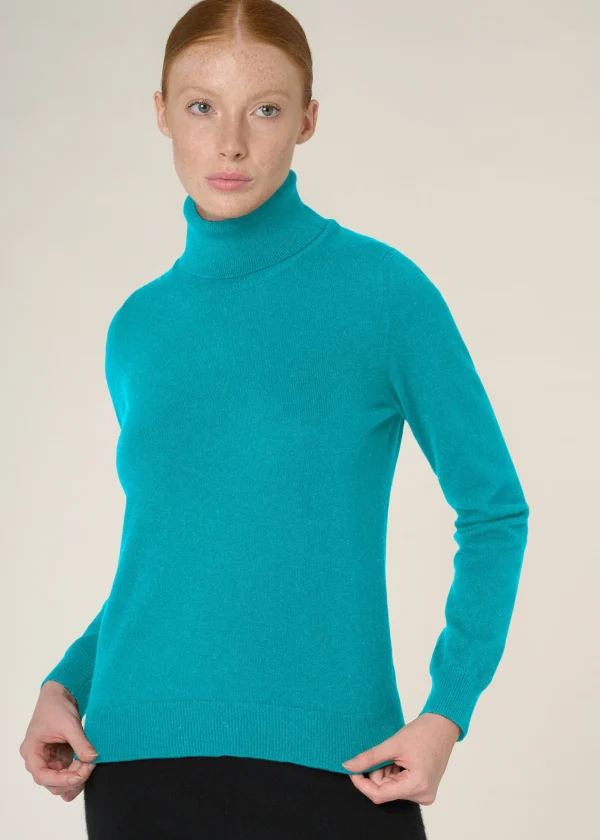 MALO Tops & Knitwear<Cashmere turtleneck sweater Light blue