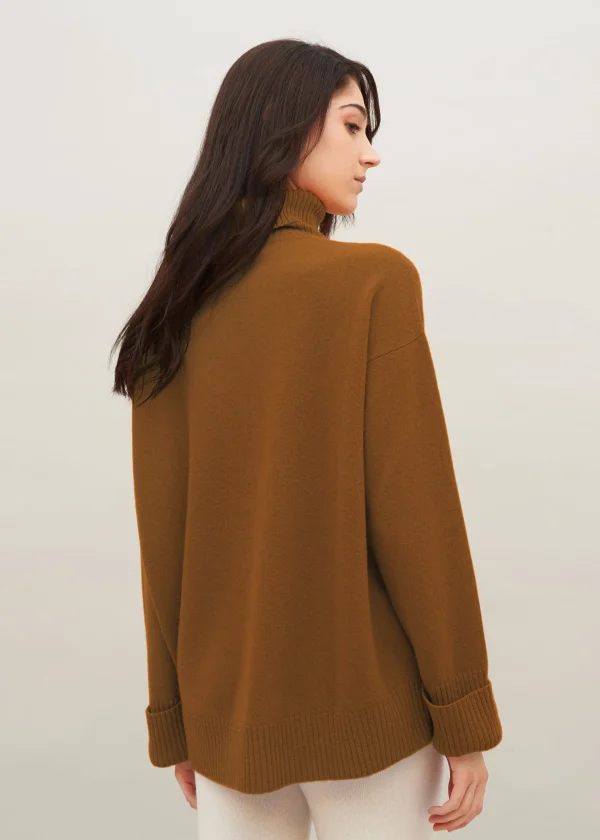 MALO Tops & Knitwear<Cashmere turtleneck sweater Orange