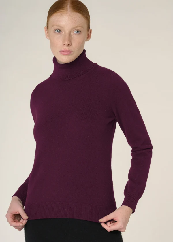 MALO Tops & Knitwear<Cashmere turtleneck sweater Purple