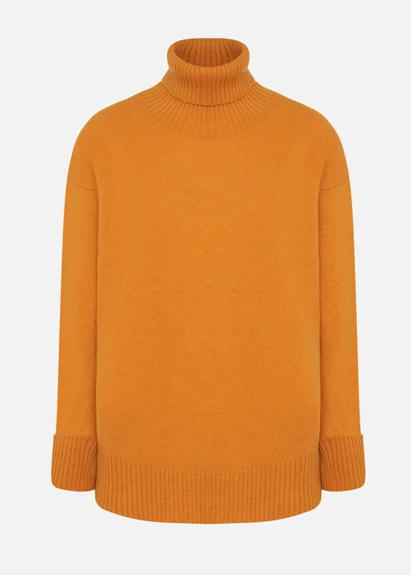 MALO Tops & Knitwear<Cashmere turtleneck sweater Yellow