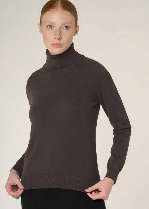 MALO Tops & Knitwear<Cashmere turtleneck sweater Brown