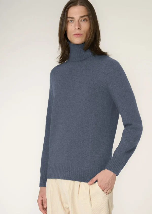 MALO Tops & Knitwear<Cashmere turtleneck sweater Light blue