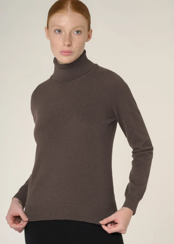 MALO Tops & Knitwear<Cashmere turtleneck sweater Brown