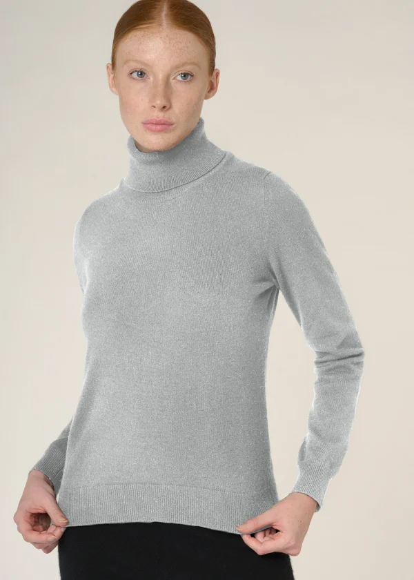 MALO Tops & Knitwear<Cashmere turtleneck sweater Grey