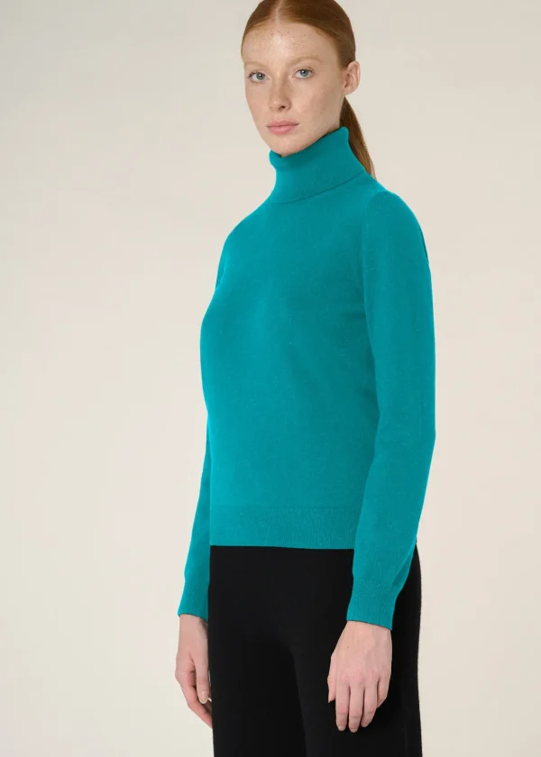 MALO Tops & Knitwear<Cashmere turtleneck sweater Light blue