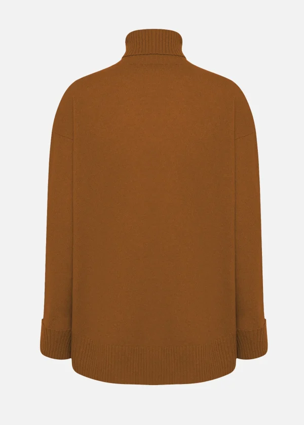 MALO Tops & Knitwear<Cashmere turtleneck sweater Orange