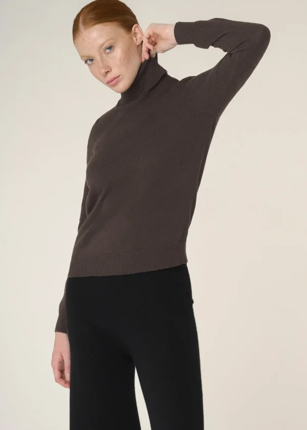 MALO Tops & Knitwear<Cashmere turtleneck sweater Brown