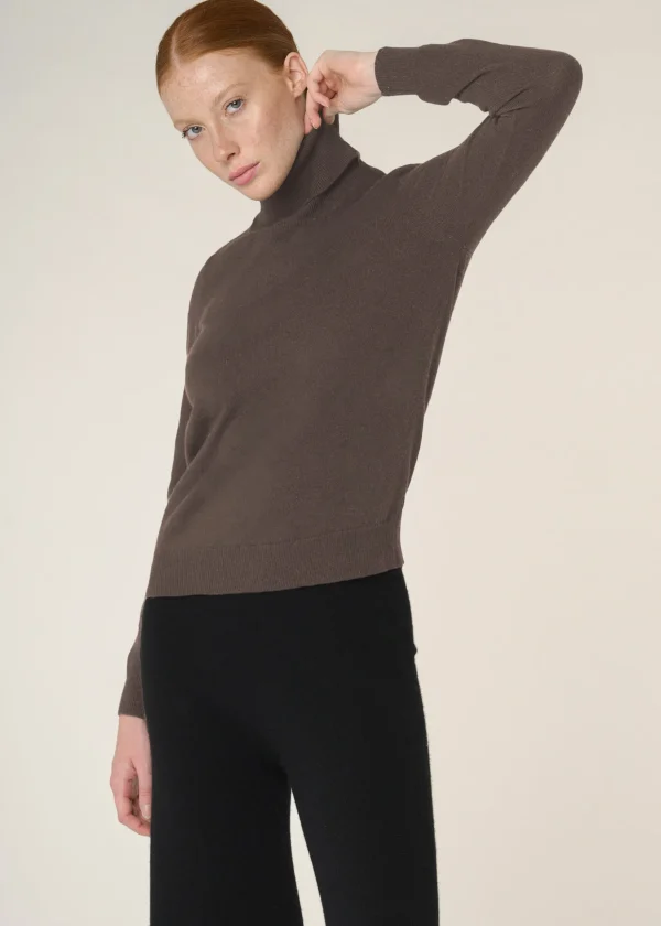 MALO Tops & Knitwear<Cashmere turtleneck sweater Brown