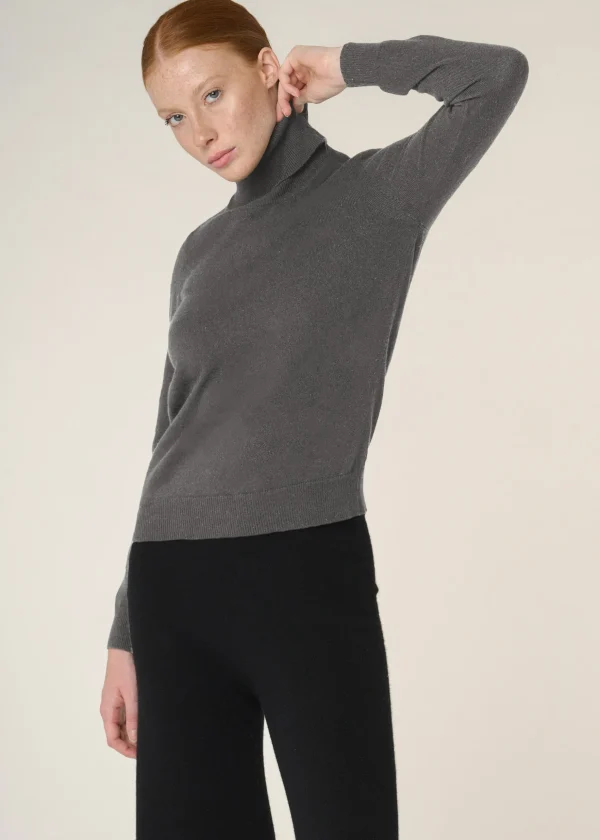 MALO Tops & Knitwear<Cashmere turtleneck sweater Grey