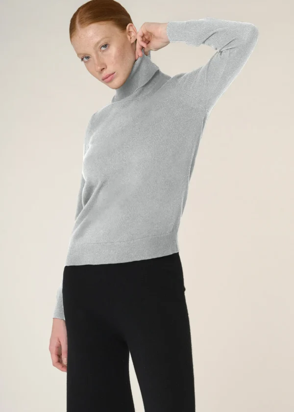 MALO Tops & Knitwear<Cashmere turtleneck sweater Grey