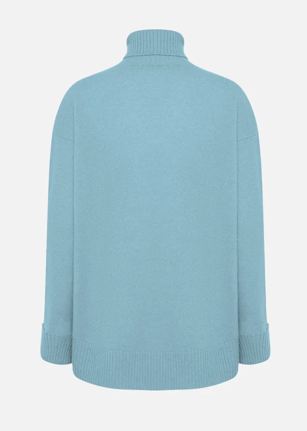 MALO Tops & Knitwear<Cashmere turtleneck sweater Light blue