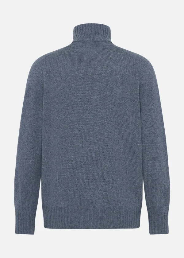 MALO Tops & Knitwear<Cashmere turtleneck sweater Light blue