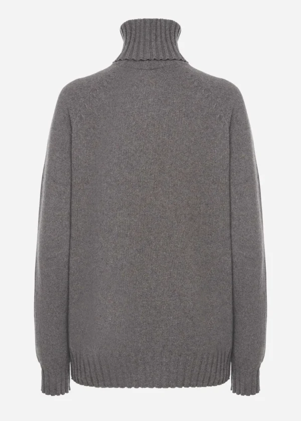 MALO Tops & Knitwear<Cashmere turtleneck sweater, Re-Cashmere Grey