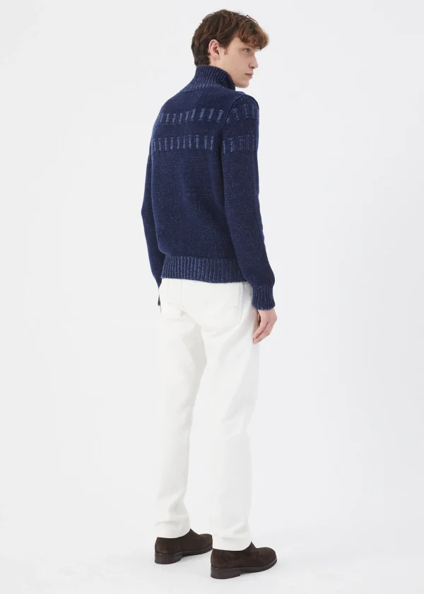 MALO Tops & Knitwear<Cashmere turtleneck sweater with hand-finished embroidery Multicolor