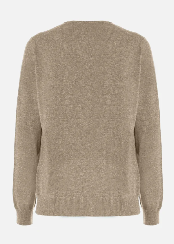 MALO Tops & Knitwear<Cashmere V-neck sweater Beige