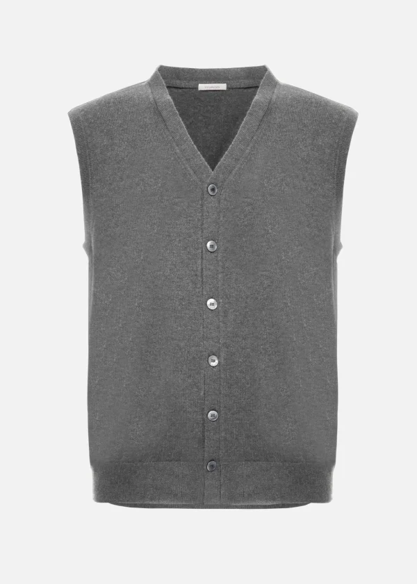 MALO Tops & Knitwear<Cashmere waistcoat Grey