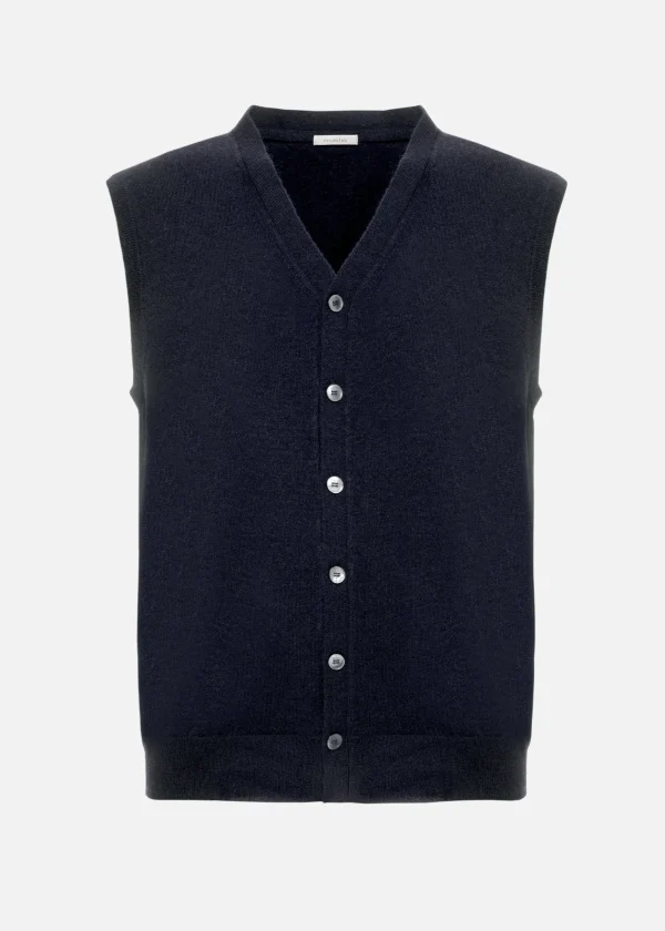 MALO Tops & Knitwear<Cashmere waistcoat Blue