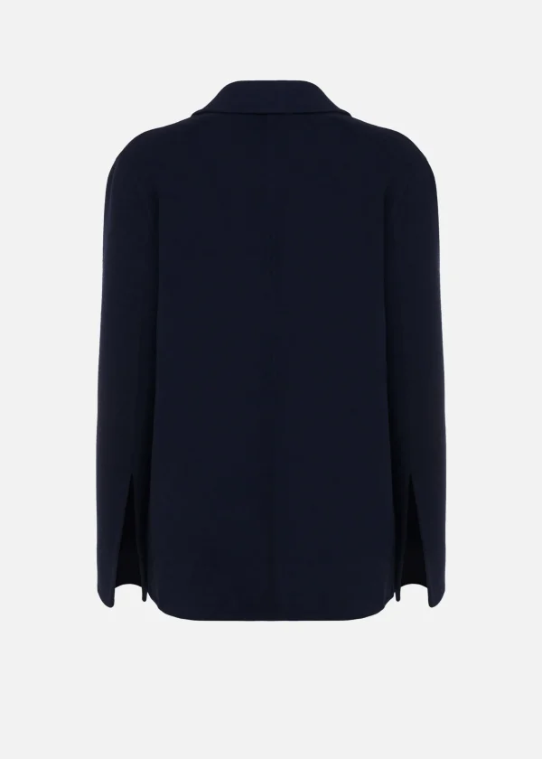 MALO Coats & Jackets<Coat in double cashmere and wool Blue