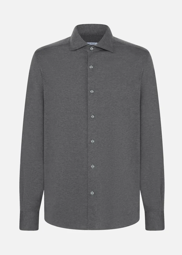 MALO Tops & Knitwear<Cotton and cashmere shirt Grey