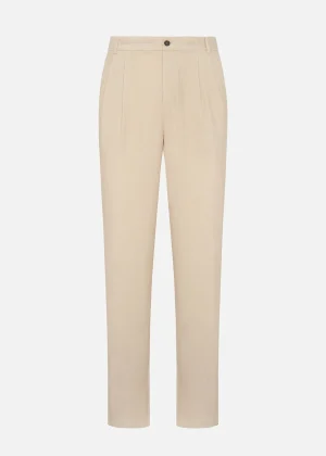 MALO Trousers<Cotton and cashmere trousers Beige