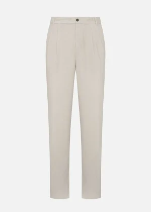 MALO Trousers<Cotton and cashmere trousers White