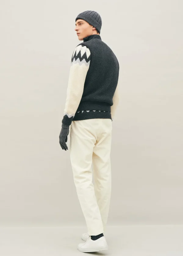 MALO Trousers<Cotton and cashmere trousers White