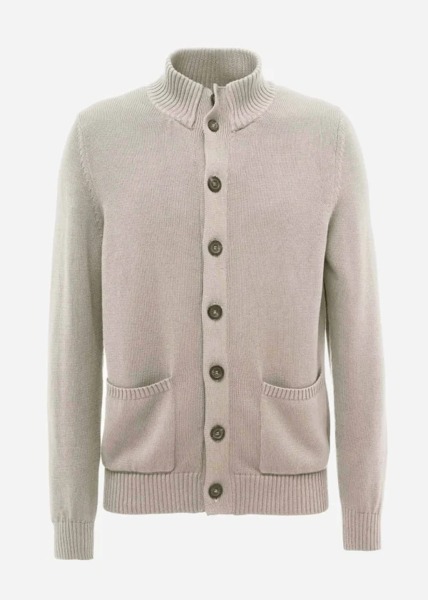 MALO Tops & Knitwear<Cotton bomber jacket Beige