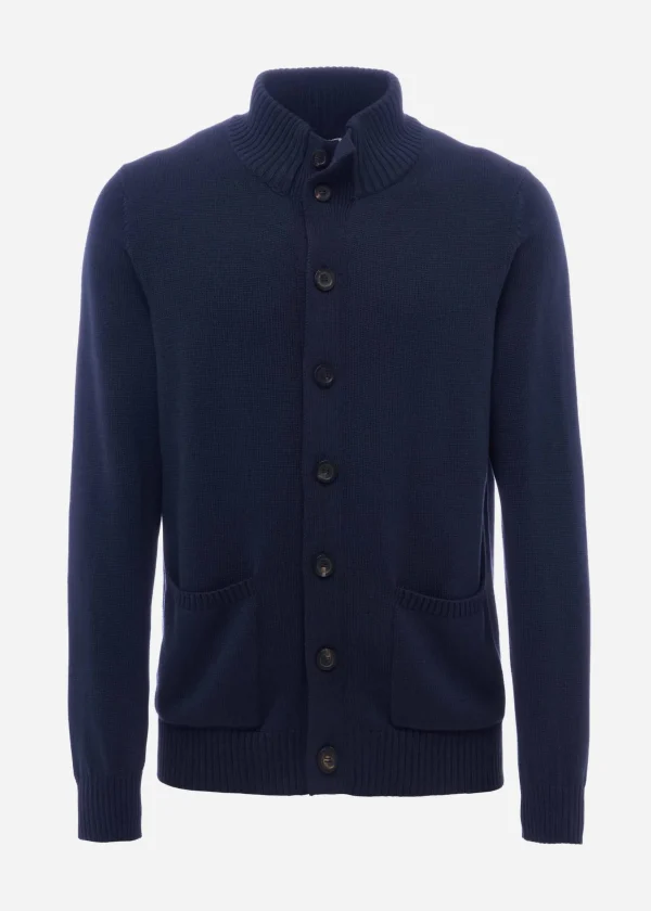 MALO Tops & Knitwear<Cotton bomber jacket Blue