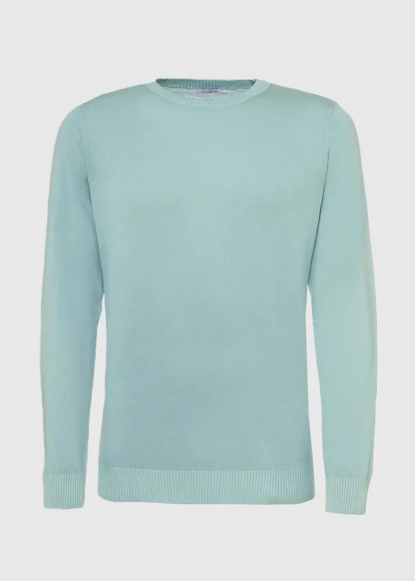 MALO Tops & Knitwear<Cotton crewneck sweater Light blue