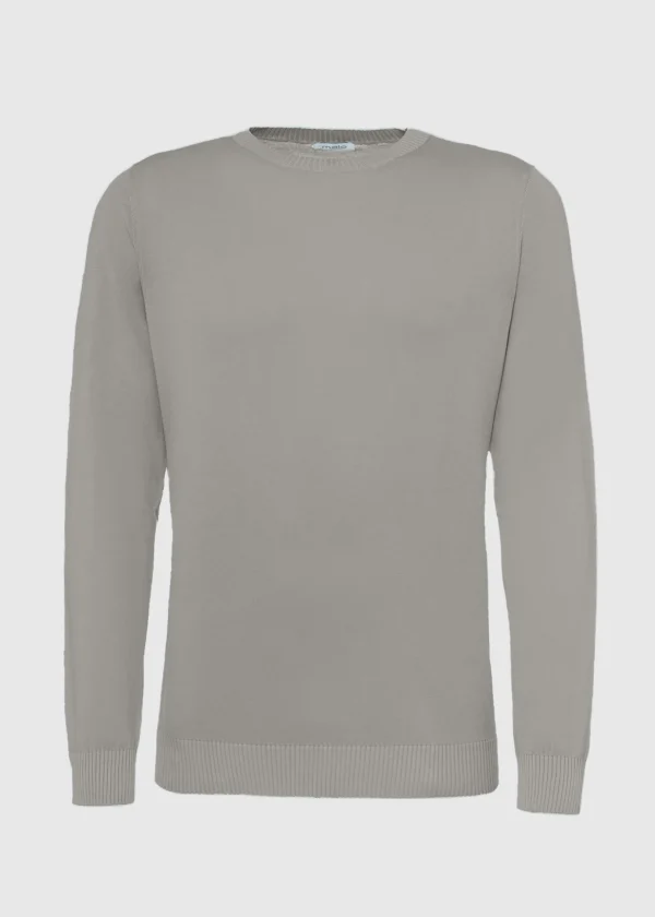 MALO Tops & Knitwear<Cotton crewneck sweater Grey