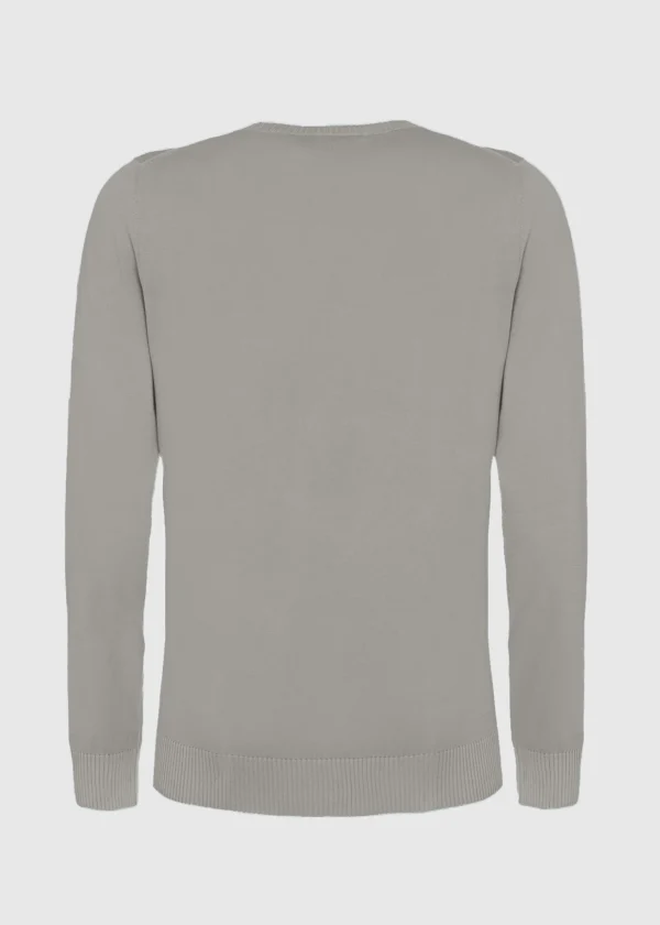 MALO Tops & Knitwear<Cotton crewneck sweater Grey