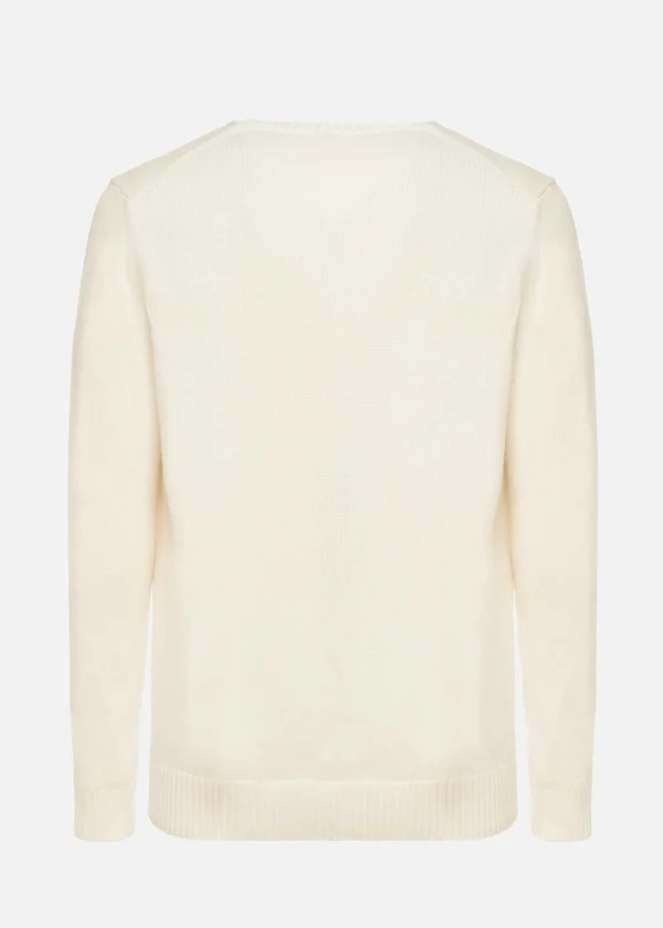 MALO Tops & Knitwear<Cotton V-neck sweater Beige