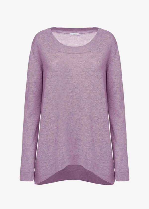 MALO Tops & Knitwear<Crew neck sweater in cashmere Pink