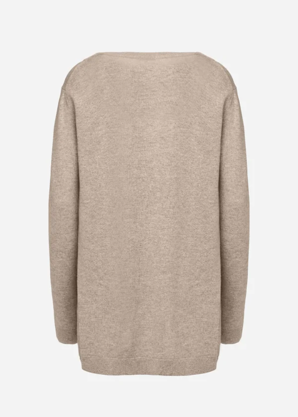 MALO Tops & Knitwear<Crew neck sweater in cashmere Beige