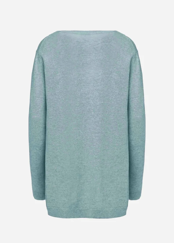 MALO Tops & Knitwear<Crew neck sweater in cashmere Light blue