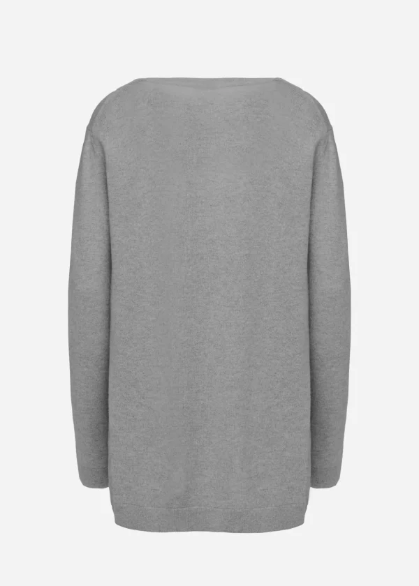 MALO Tops & Knitwear<Crew neck sweater in cashmere Grey