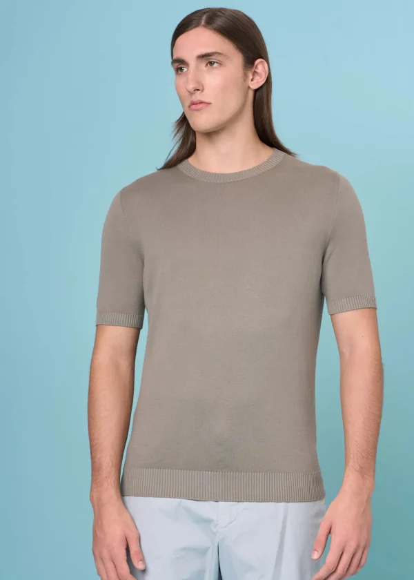 MALO Tops & Knitwear<Crew-neck cotton sweater Grey