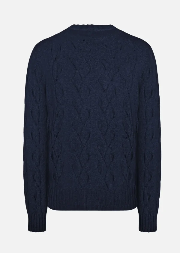 MALO Tops & Knitwear<crewneck sweater in regenerated cashmere Blue