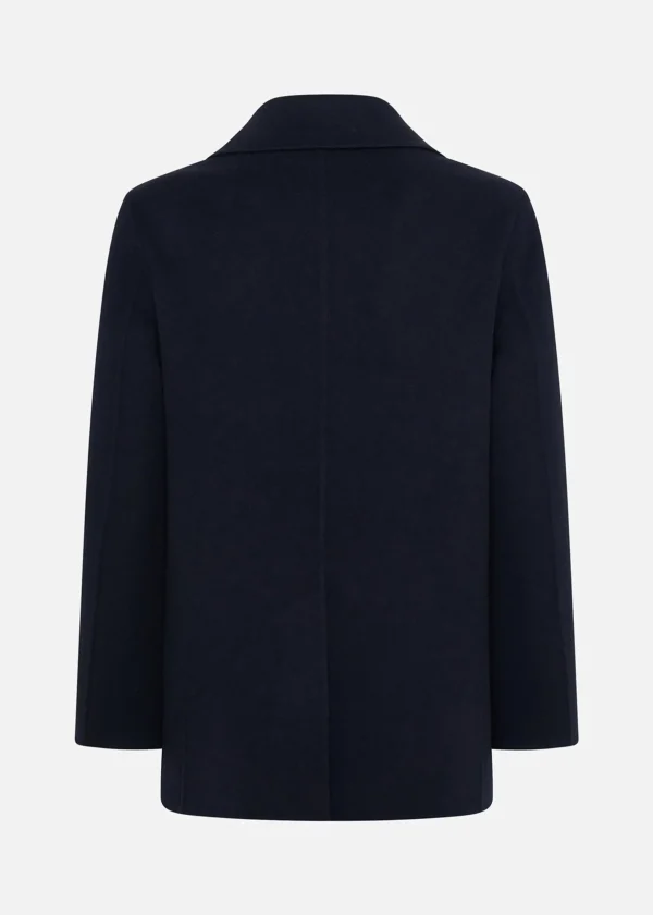 MALO Coats & Jackets<Double wool and cashmere peacoat Blue