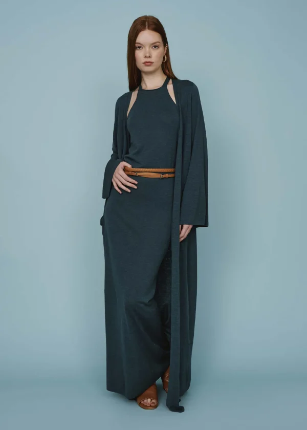 MALO Dresses & Jumpsuits<Dress in silk and linen Green