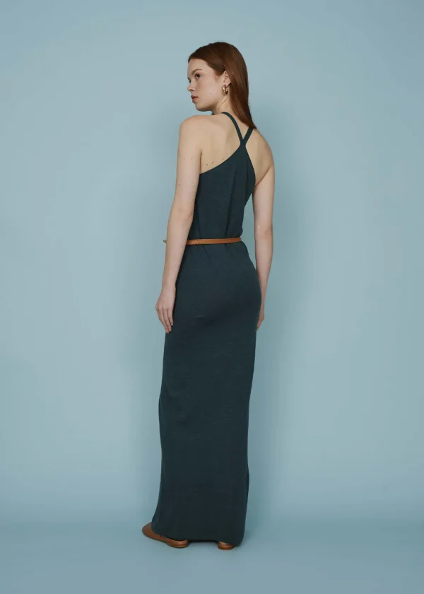 MALO Dresses & Jumpsuits<Dress in silk and linen Green