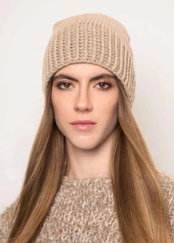 MALO Accessories | Accessories<Handmade cashmere beanie Beige