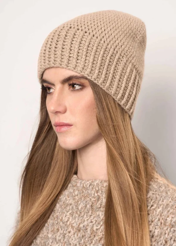 MALO Accessories | Accessories<Handmade cashmere beanie Beige